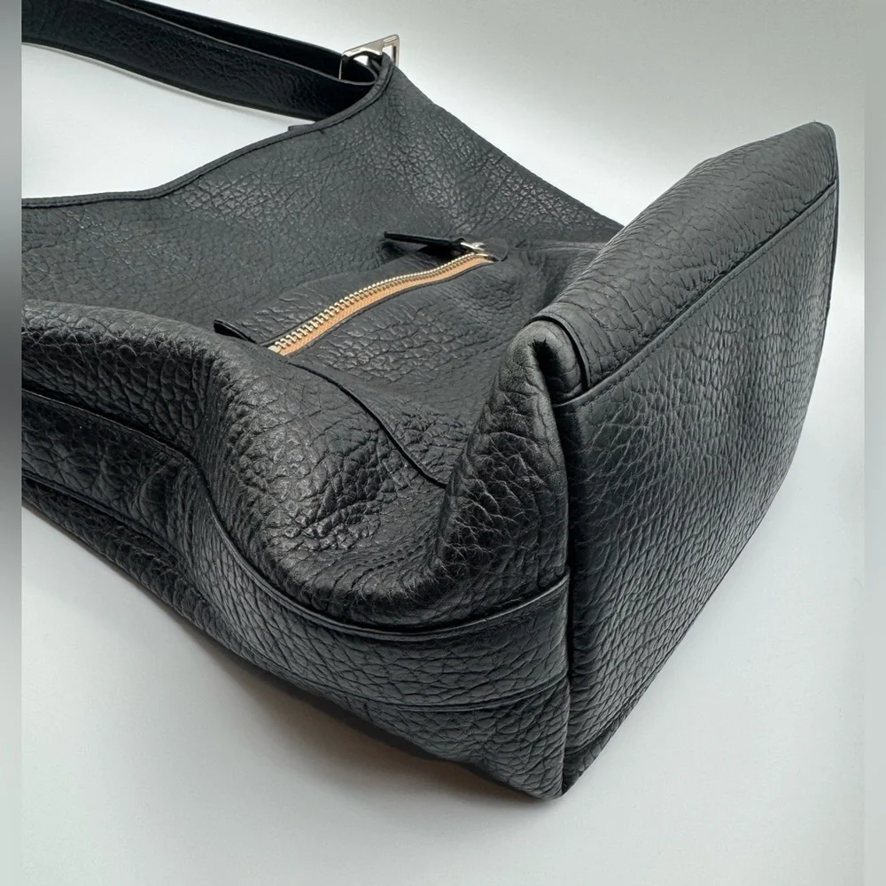 Coach Sara Black Textured Leather Shoulder Bag | Good Used Condition